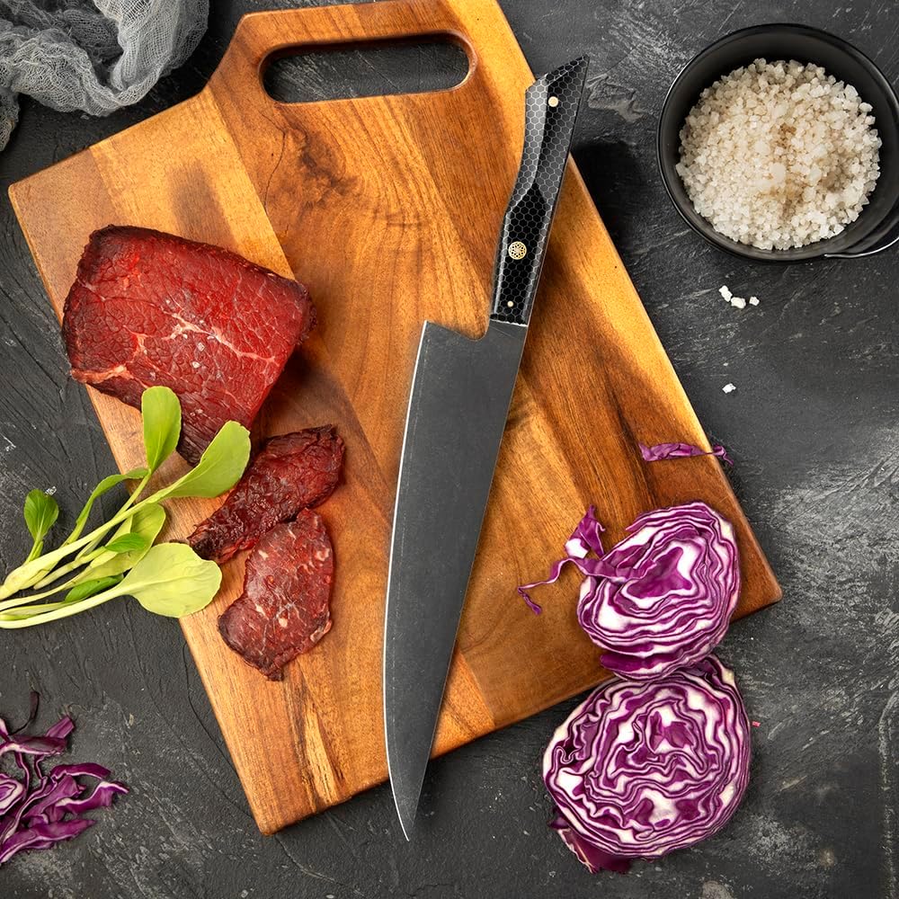 KD Moretsuna Knife Set 3-6-layer Clad Black Oxide Coating Chef Kiritsuke Knife