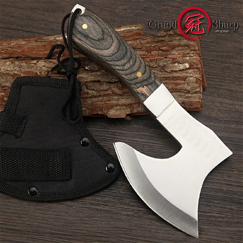 KD Axe Boning Knife Stainless Steel Chopping Meat Bones with Sheath