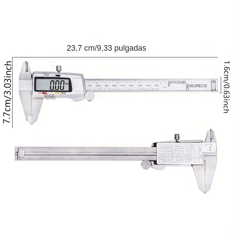 🎁 ¡Descuento del 48% en todos los productos ! 🛠️ Herramienta de medición LCD de acero inoxidable con calibre de 6 pulgadas 🌟