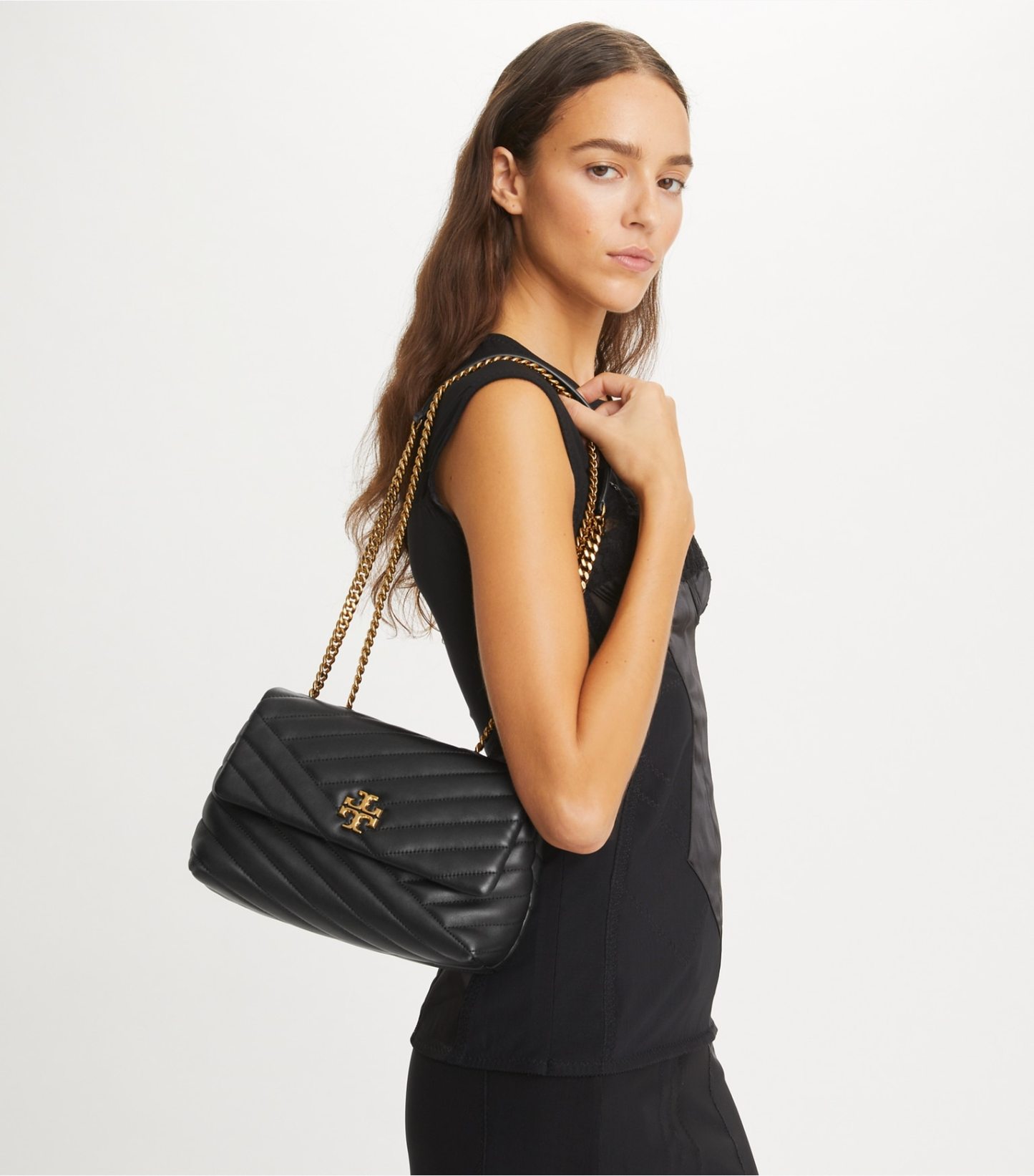 SMALL KIRA CHEVRON CONVERTIBLE SHOULDER BAG