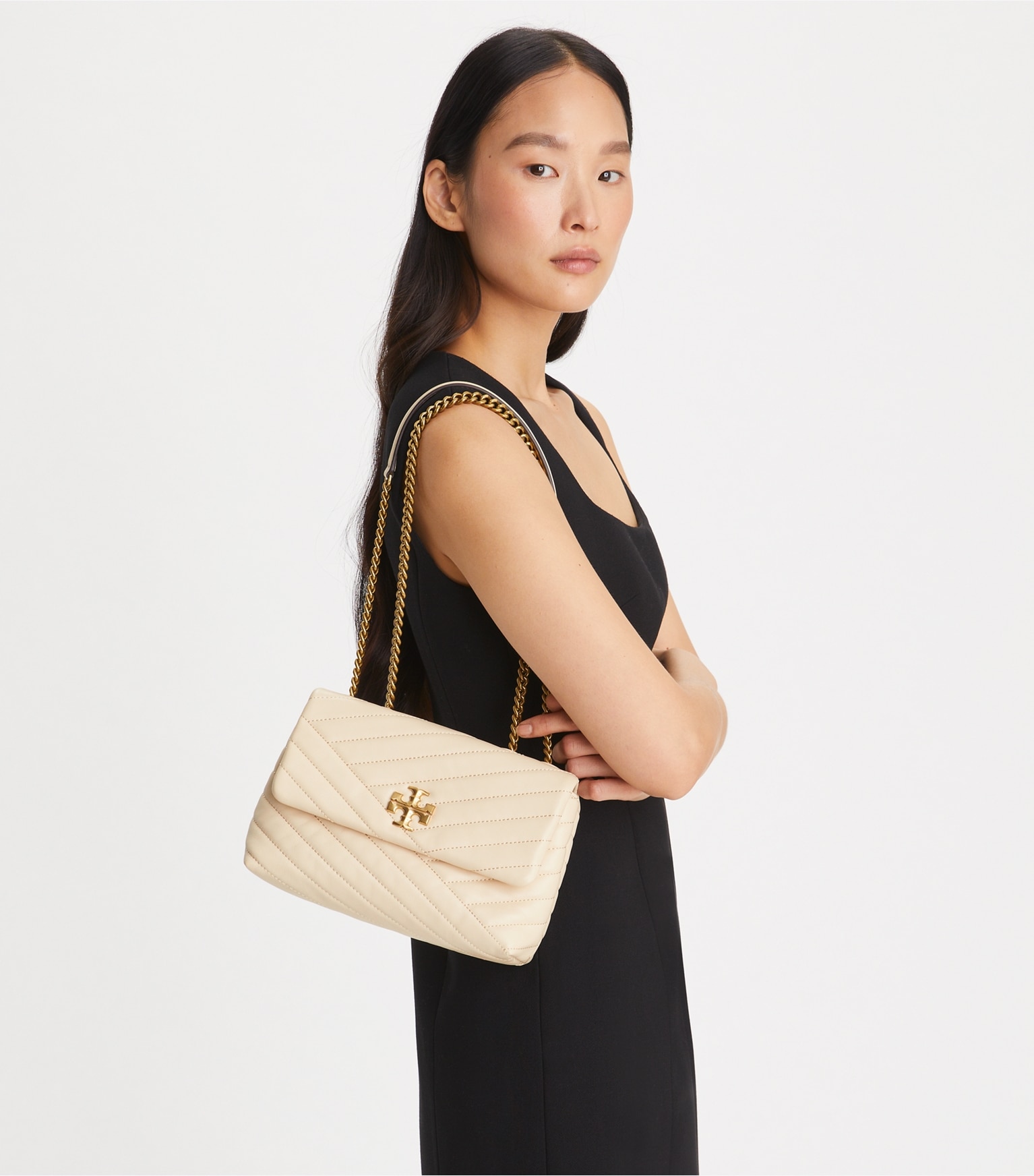 SMALL KIRA CHEVRON CONVERTIBLE SHOULDER BAG