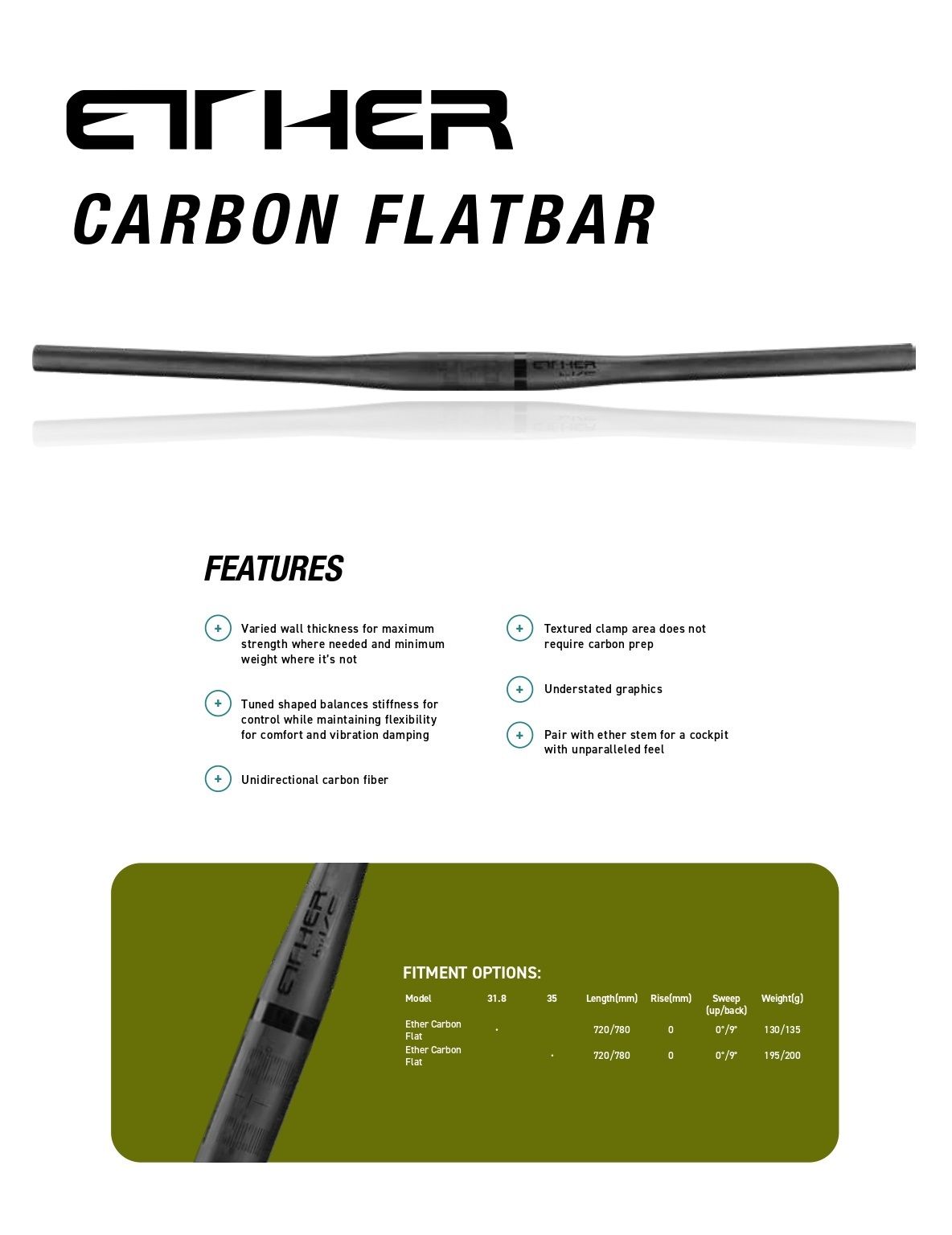 ETHER CARBON FLAT BAR
