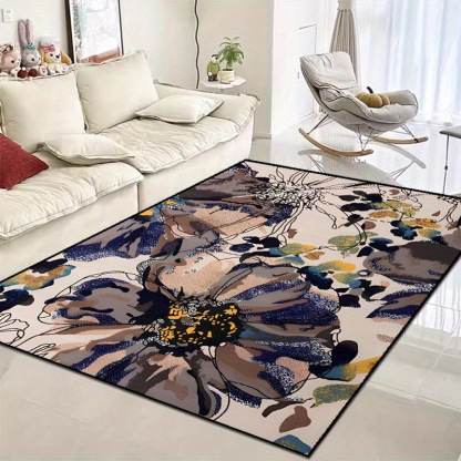 Nordic Retro Living Room Carpet American Style Home Non-Slip Sofa Coffee Table Rug Bedroom Stain-Resistant Bedside Rug