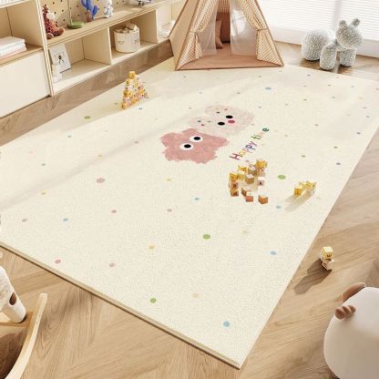 Rugava Cartoon Colorful Pom-Pom Carpet for Children's Room Baby Reading Area Entertainment Play Mat Bedroom Full Carpet