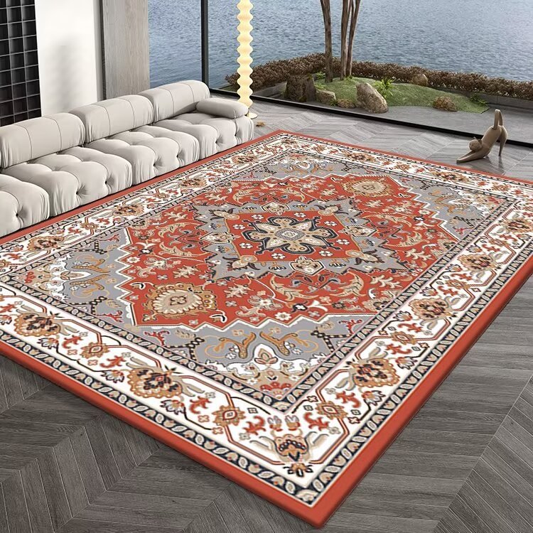 Turkish Ethnic Style Carpet Persian American Retro Living Room Sofa Coffee Table Carpet Home Bedroom Bedside Rug