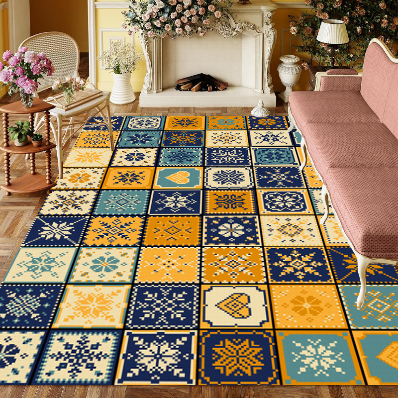Living Room Carpet Stain-Resistant Easy-to-Care Italian-Style Light Luxury Bedroom Bedside Blanket Sofa and Tea Table Mat