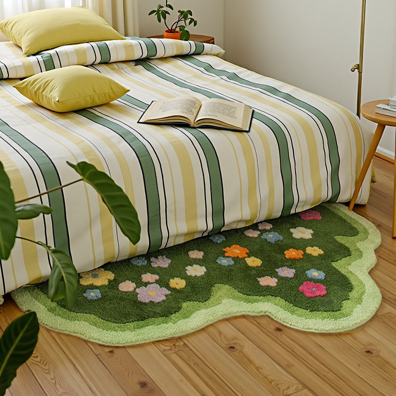 New Carpet Bedroom Bedside Rug Floor Mat Dirt-Resistant Easy to Clean