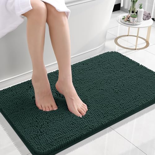 Rugava Bathroom Rugs 24x16, Extra Soft Absorbent Chenille Bath Rugs, Rubber Backing Quick Dry, Machine Washable Bath Mats for Bathroom Floor, Tub and Shower, Home Decor Accessories, Ochre