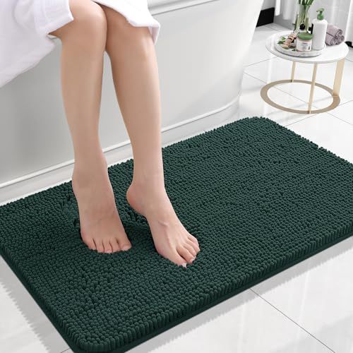 Rugava Bathroom Rugs 24x16, Extra Soft Absorbent Chenille Bath Rugs, Rubber Backing Quick Dry, Machine Washable Bath Mats for Bathroom Floor, Tub and Shower, Home Decor Accessories, Ochre