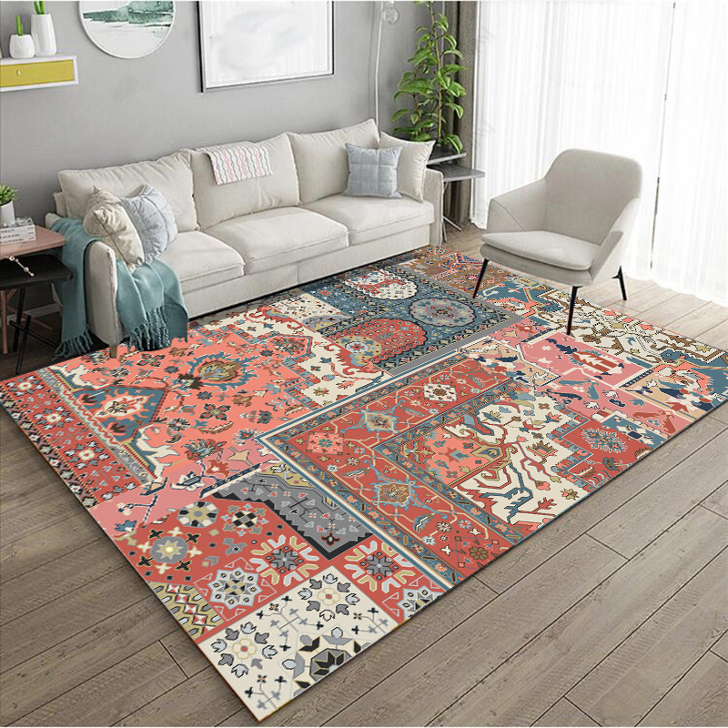 Turkish Ethnic Style Carpet Persian American Retro Living Room Sofa Coffee Table Carpet Home Bedroom Bedside Rug