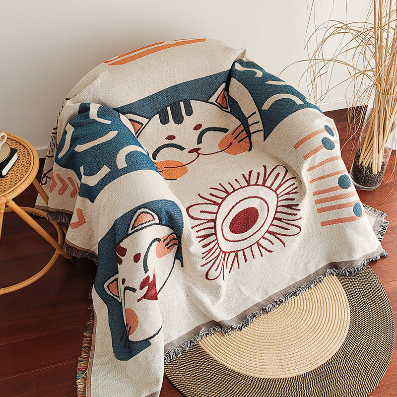 Sofa Throw Blanket Country Retro Pastoral Style Sofa Cover Chair Cover One-Piece Sofa Cushion