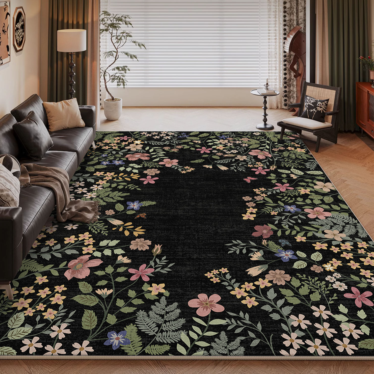 Rugava Persian Carpet Living Room Stain Resistant Easy to Clean Machine Washable Foldable Imitation Cashmere Carpet Bedroom