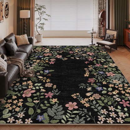 Rugava Persian Carpet Living Room Stain Resistant Easy to Clean Machine Washable Foldable Imitation Cashmere Carpet Bedroom