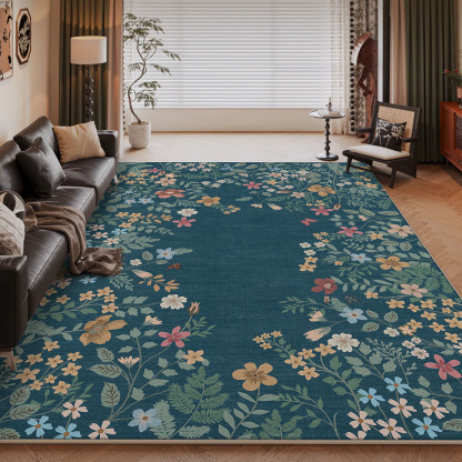 Rugava Persian Carpet Living Room Stain Resistant Easy to Clean Machine Washable Foldable Imitation Cashmere Carpet Bedroom
