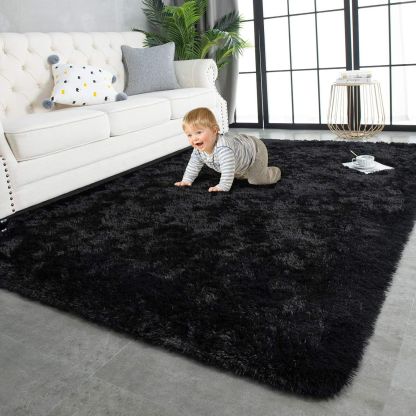 Plush Living Room Carpet Bedroom Bedside Rug Coffee Table Rug Room Under Bed Fleece Floor Mat