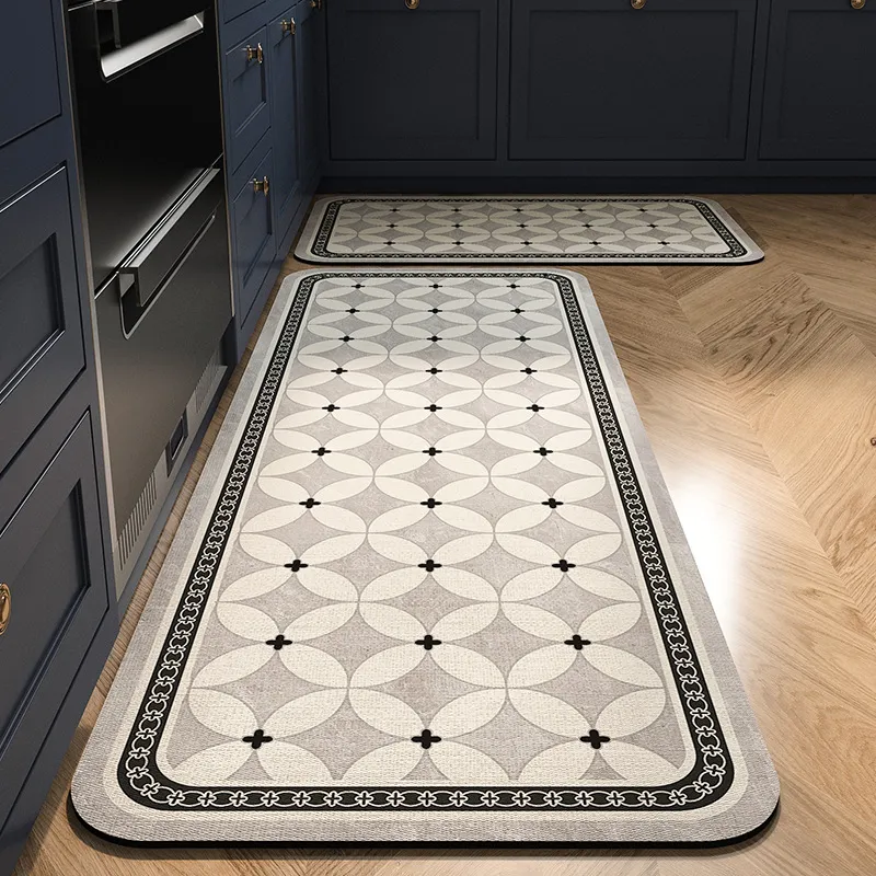 Minimalist Modern Diatomaceous Earth Household Kitchen Bathroom Absorbent Quick-Dry Floor Mat Toilet Doorway Non-Slip Foot Mat