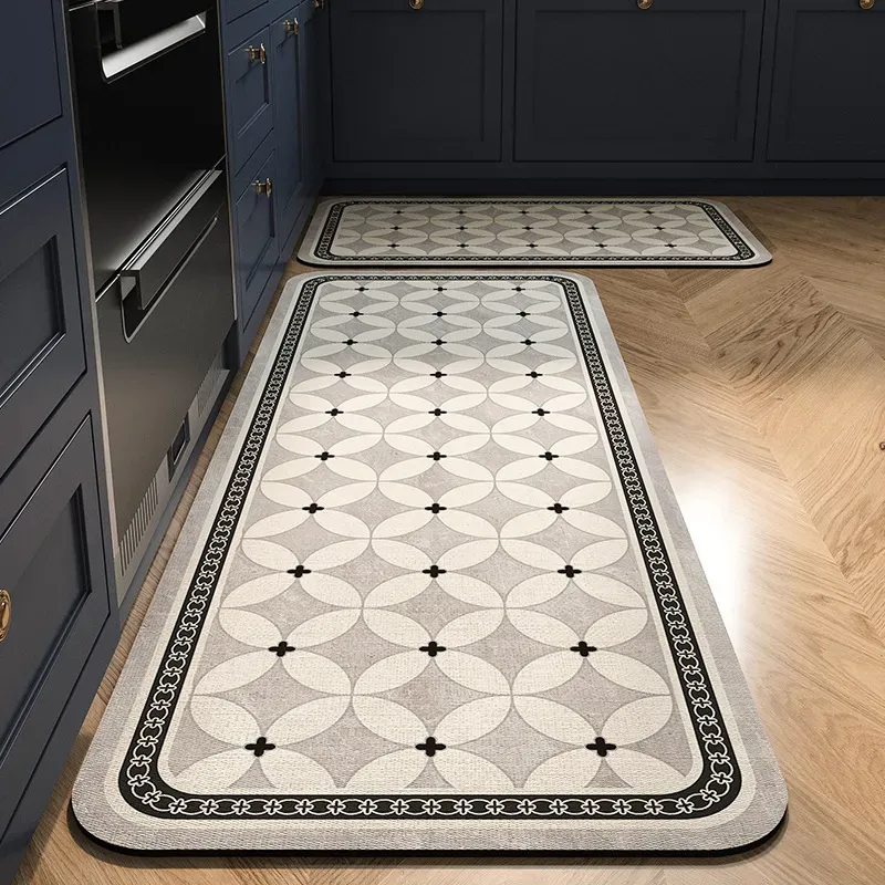 Minimalist Modern Diatomaceous Earth Household Kitchen Bathroom Absorbent Quick-Dry Floor Mat Toilet Doorway Non-Slip Foot Mat