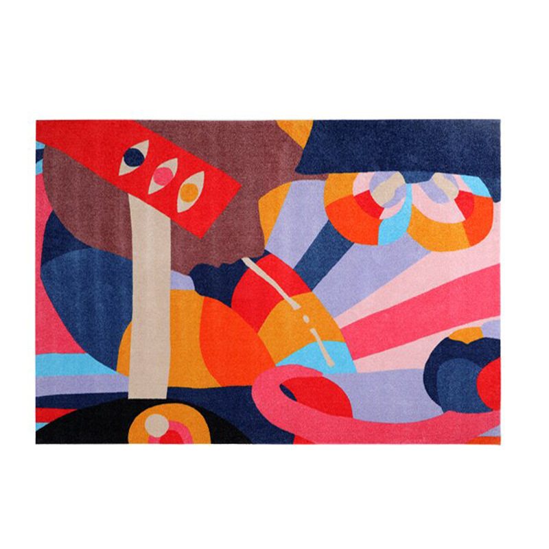Dopamine Art Abstract Bedroom Living Room Carpet Bedside Rug Coffee Table Rug High-end Colorful Faux Cashmere Home Carpet