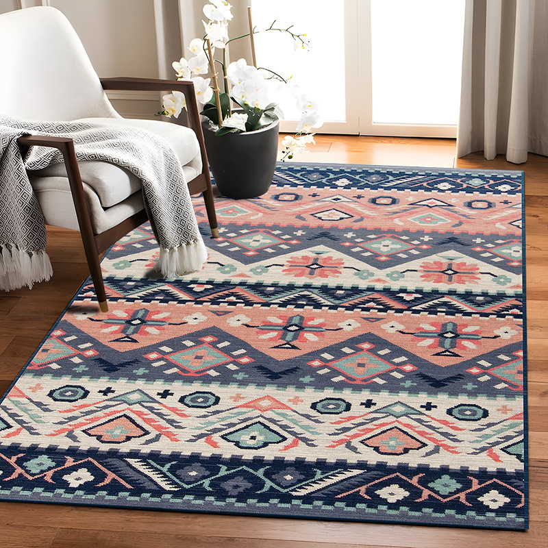 Foldable Washable Living Room Carpet TEMU Cross-border Amazon Manufacturer Wholesale Vintage American Style Non-slip Floor Mat