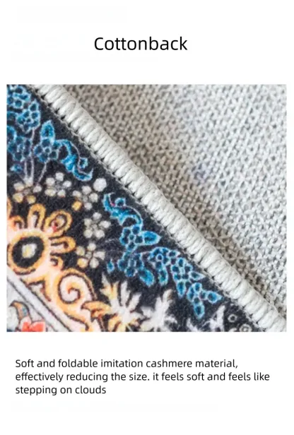 Rugava Persian Carpet Living Room Stain Resistant Easy to Clean Machine Washable Foldable Imitation Cashmere Carpet Bedroom