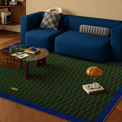 Carpet Stain Resistant Easy to Clean Mid-Century Style Non-Slip Stain Resistant Crystal Velvet Carpet for Home Living Room Coffee Table Wash-Free Carpet