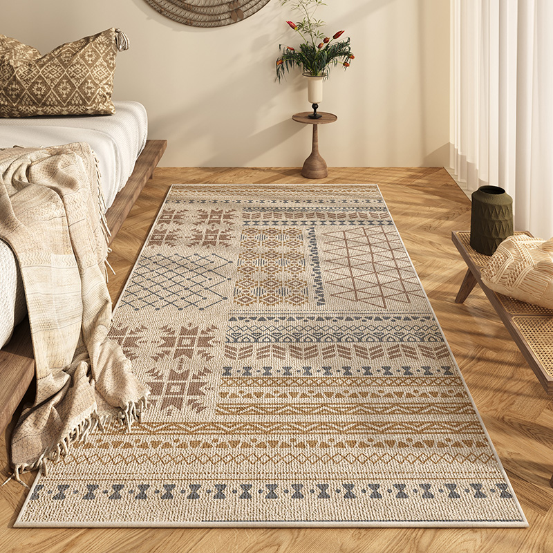 Bohemian Ethnic Style Bedroom Bedside Blanket Long Light Luxury High-Grade Carpet Master Bedroom Room Moroccan Floor Mat