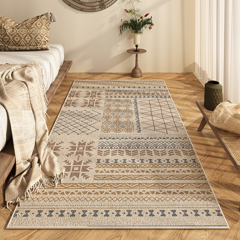 Bohemian Ethnic Style Bedroom Bedside Blanket Long Light Luxury High-Grade Carpet Master Bedroom Room Moroccan Floor Mat