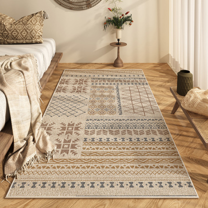 Bohemian Ethnic Style Bedroom Bedside Blanket Long Light Luxury High-Grade Carpet Master Bedroom Room Moroccan Floor Mat