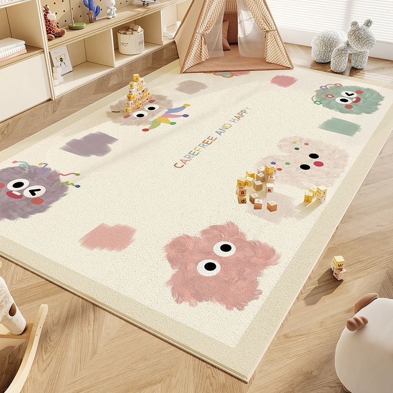 Rugava Cartoon Colorful Pom-Pom Carpet for Children's Room Baby Reading Area Entertainment Play Mat Bedroom Full Carpet