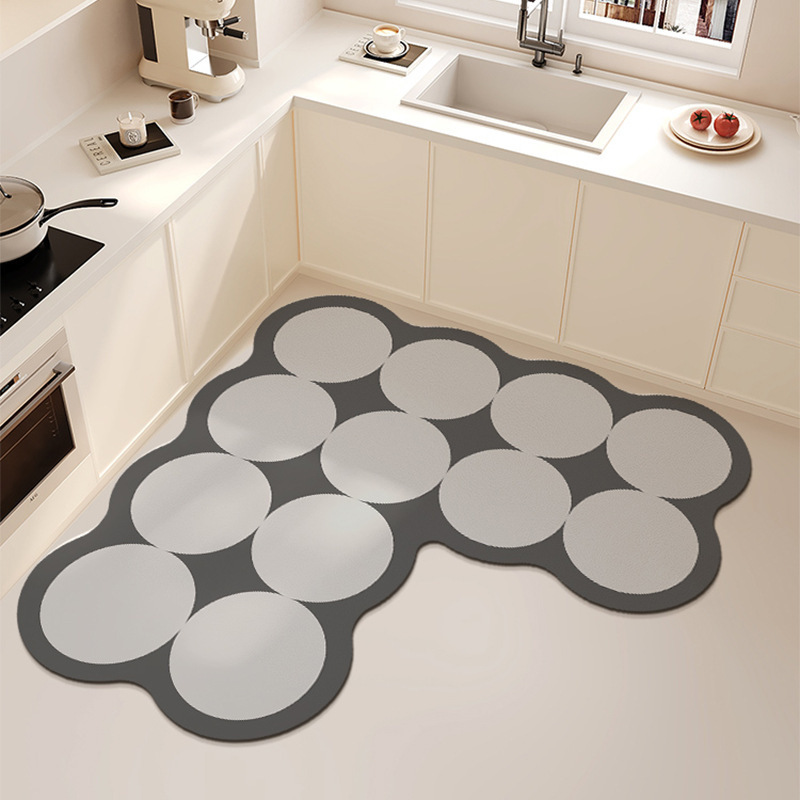 New Diatomaceous Earth Kitchen Mat Cartoon Water Absorbent Oil Absorbent Non-Slip Dirt-Resistant Household Wear-Resistant Cuttable Mat