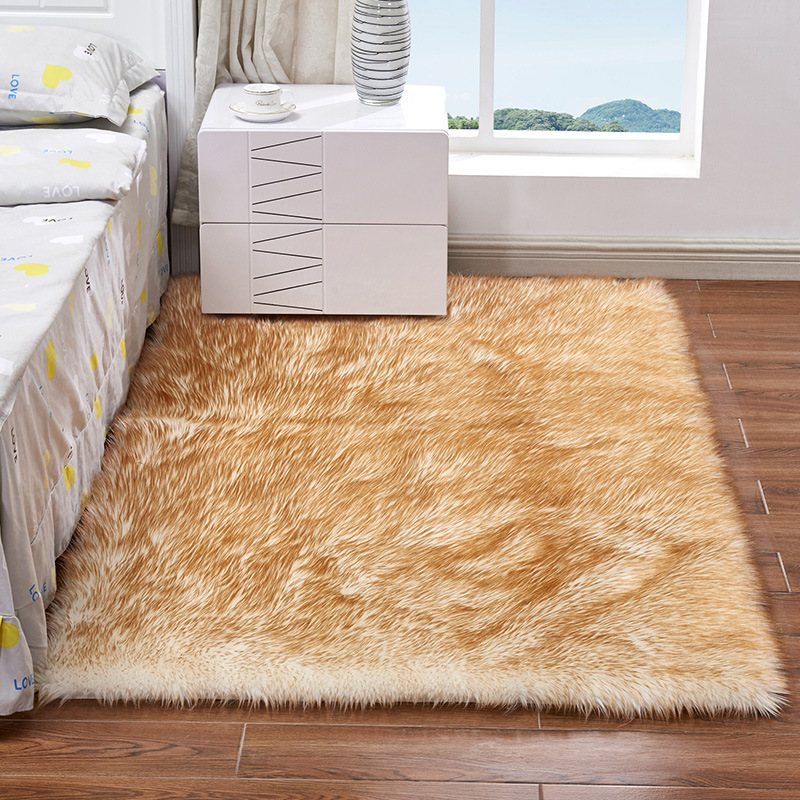 Hot Selling Carpet for Bedroom and Living Room, Bedside Rug, Home Use Faux Fur Plush Carpet, Stain Resistant and Easy to Clean