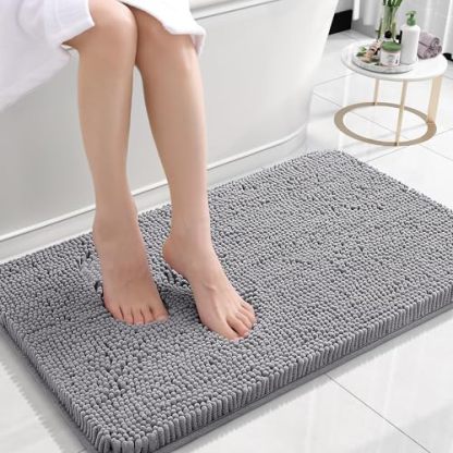 Rugava Bathroom Rugs 24x16, Extra Soft Absorbent Chenille Bath Rugs, Rubber Backing Quick Dry, Machine Washable Bath Mats for Bathroom Floor, Tub and Shower, Home Decor Accessories, Ochre