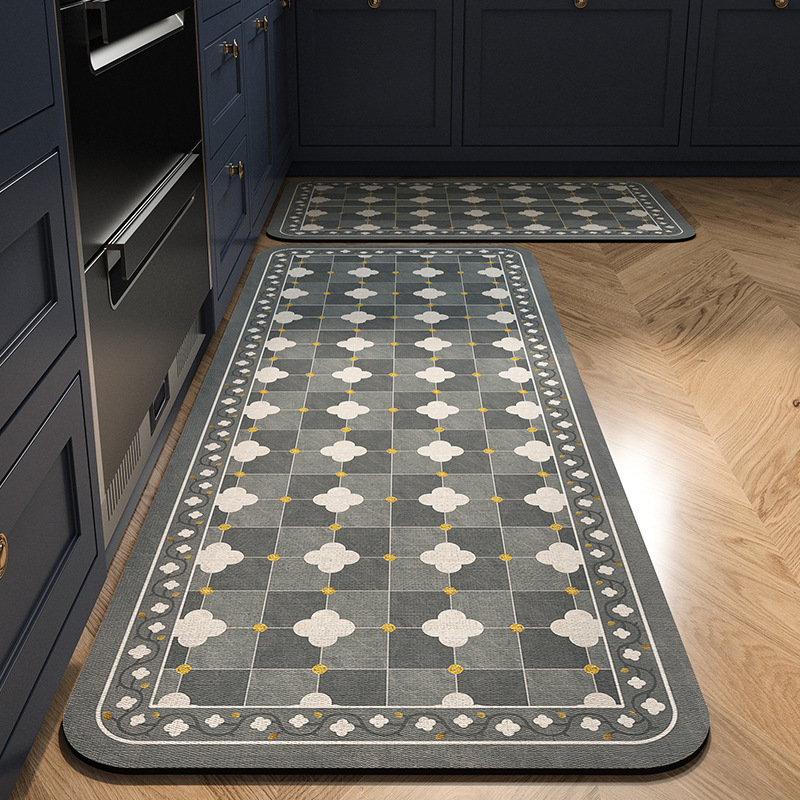 Minimalist Modern Diatomaceous Earth Household Kitchen Bathroom Absorbent Quick-Dry Floor Mat Toilet Doorway Non-Slip Foot Mat