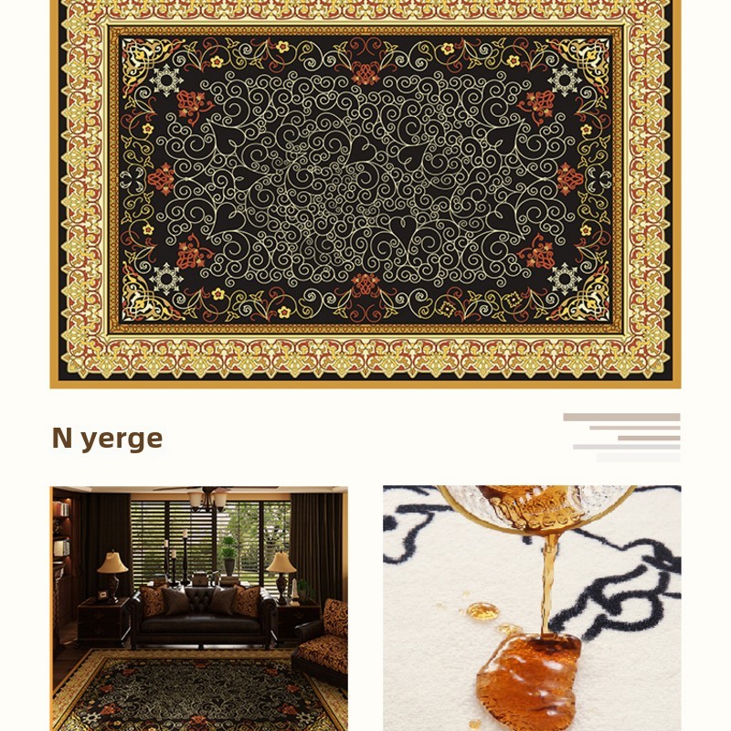 Moroccan Style High-End American Living Room Carpet Sofa Rug Winter Plush Luxurious Classical Thickened Coffee Table Rug