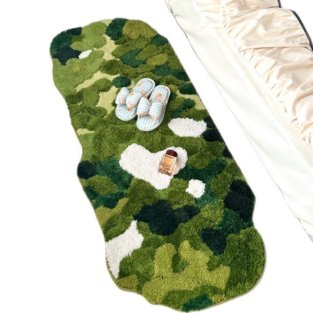 Forest Moss Carpet Bedroom Bedside Rug Thick Plush Living Room Sofa Chair Floor Mat Bathroom Absorbent Quick-Dry Mat