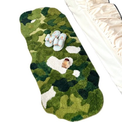 Forest Moss Carpet Bedroom Bedside Rug Thick Plush Living Room Sofa Chair Floor Mat Bathroom Absorbent Quick-Dry Mat