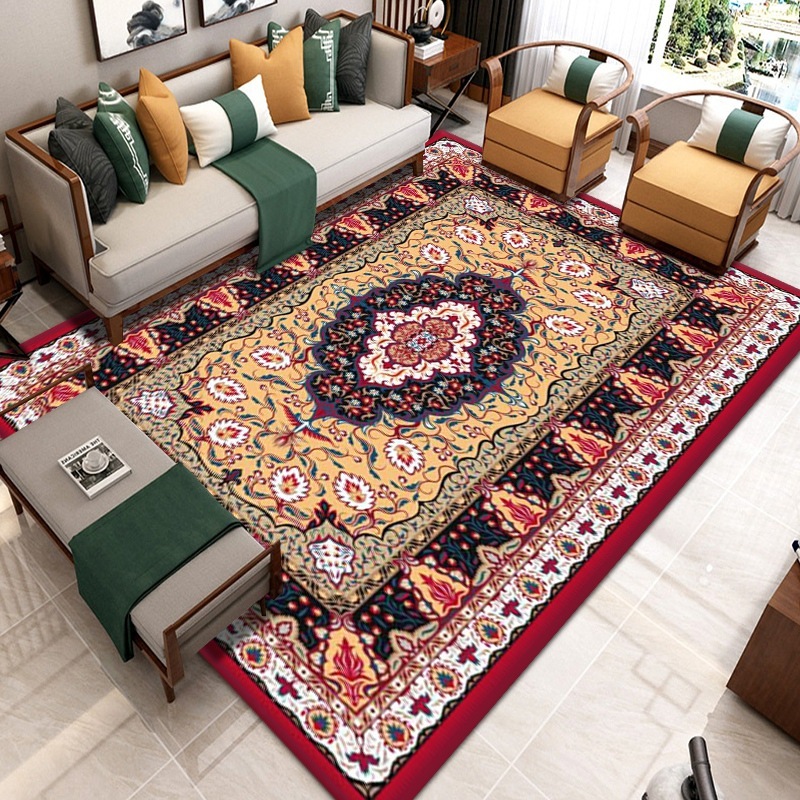 Turkish Ethnic Style Carpet Persian American Retro Living Room Sofa Coffee Table Carpet Home Bedroom Bedside Rug