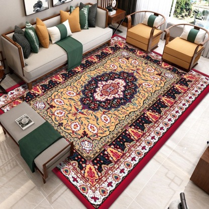 Turkish Ethnic Style Carpet Persian American Retro Living Room Sofa Coffee Table Carpet Home Bedroom Bedside Rug