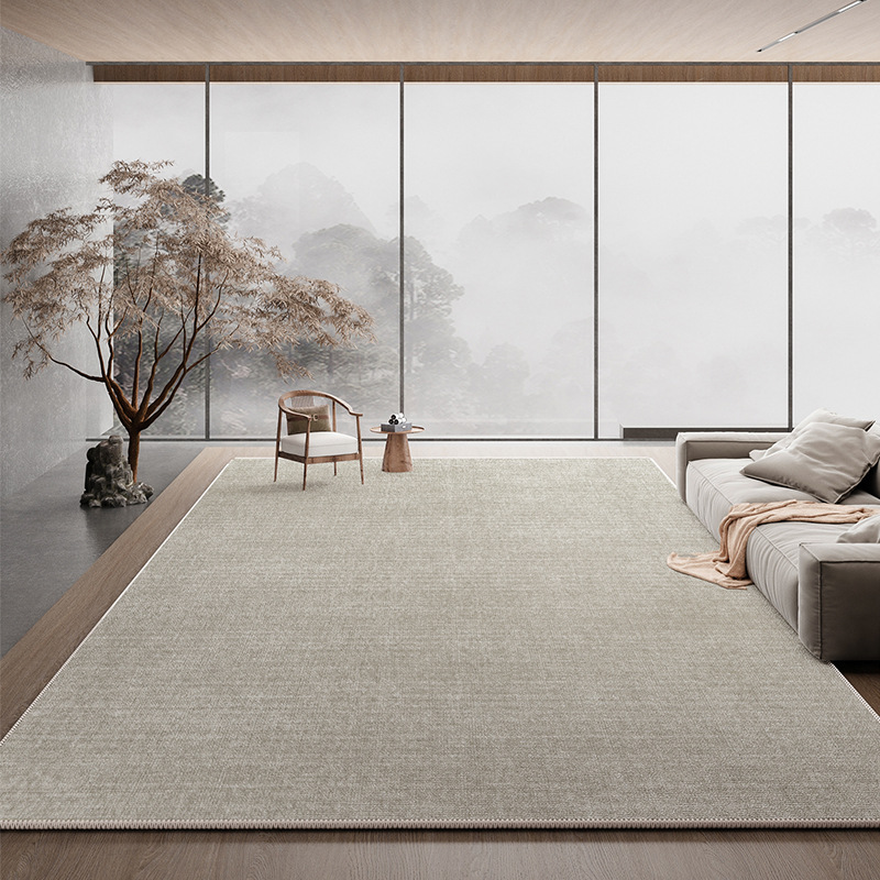 Solid Color Carpet for Living Room, Stain Resistant, Easy to Clean, No Washing Needed, Light Luxury Plain Color, Standard for Large Homes, Sofa Rug, Bedroom Floor Mat
