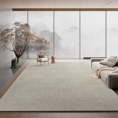 Solid Color Carpet for Living Room, Stain Resistant, Easy to Clean, No Washing Needed, Light Luxury Plain Color, Standard for Large Homes, Sofa Rug, Bedroom Floor Mat