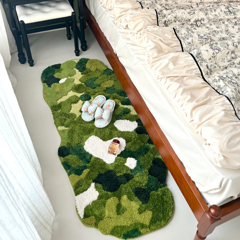 Forest Moss Carpet Bedroom Bedside Rug Thick Plush Living Room Sofa Chair Floor Mat Bathroom Absorbent Quick-Dry Mat