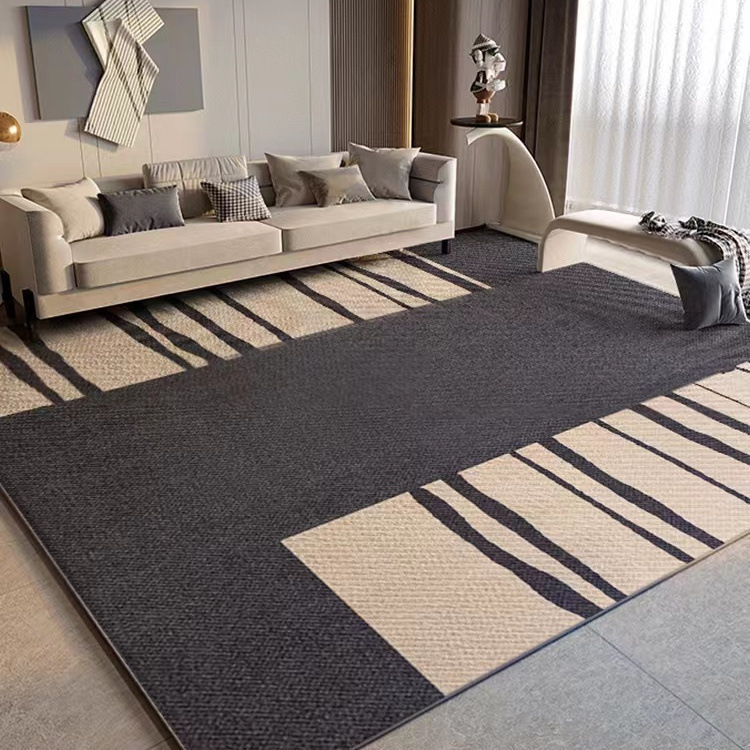 Living Room Carpet Stain Resistant Easy to Clean Sofa Coffee Table Rug Large Area Full Coverage Crystal Velvet Carpet Water Absorbent Non-Slip Foot Mat