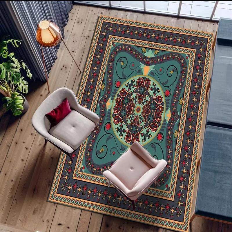 Loop Pile Turkish Vintage Carpet European Style Living Room Persian Carpet Bedroom Sofa Coffee Table Bedside Ethnic Style Rug