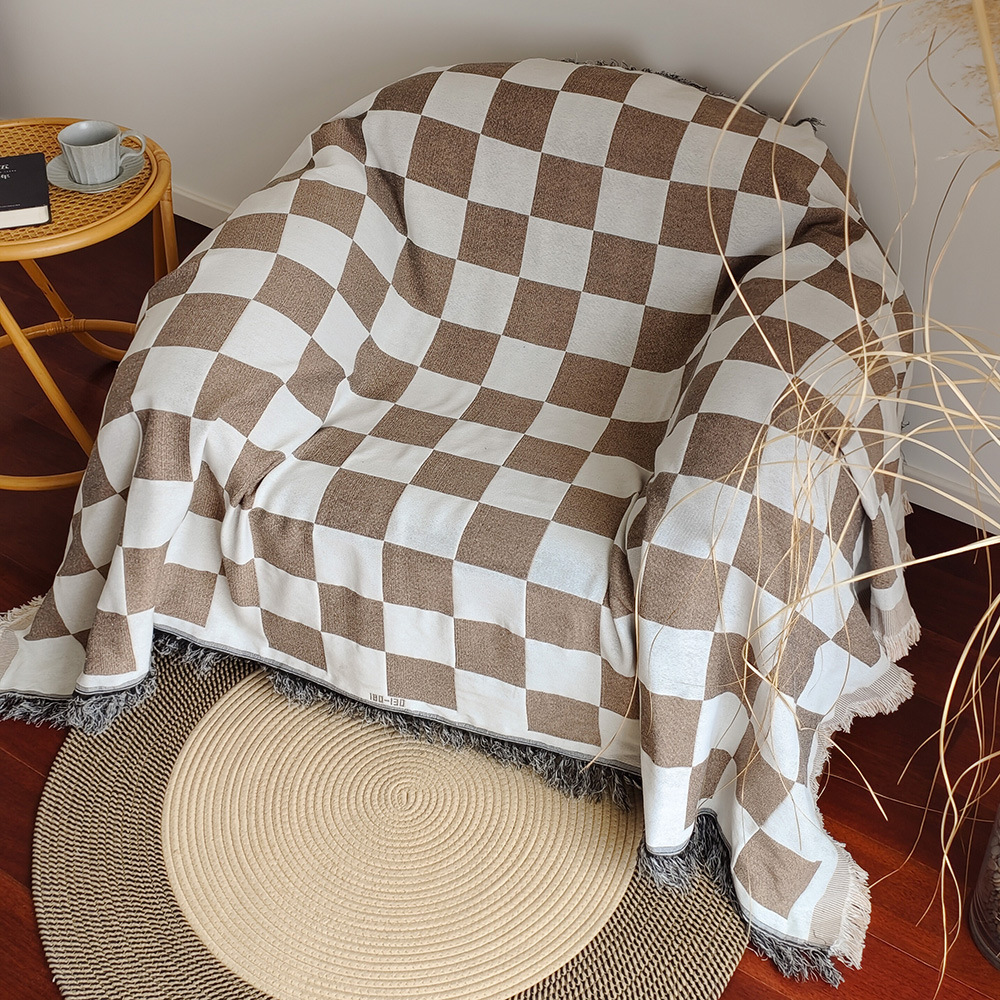 Rugava Sofa Throw Blanket Country Retro Pastoral Style Sofa Cover Chair Cover One-Piece Sofa Cushion