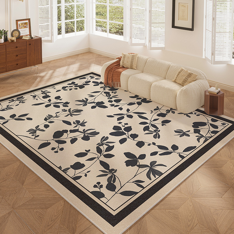 French Style Carpet for Living Room, Stain Resistant and Easy to Clean, Full Loop Pile for Bedroom, Waterproof Carpet for Home Use, Suitable for Coffee Table and Sofa, Large Area