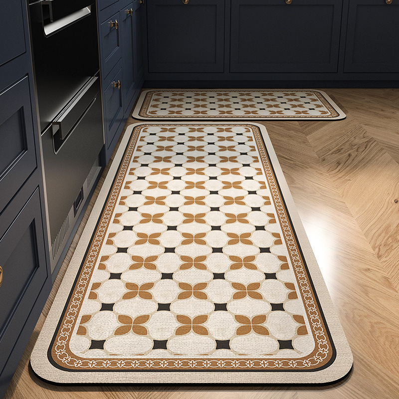 Minimalist Modern Diatomaceous Earth Household Kitchen Bathroom Absorbent Quick-Dry Floor Mat Toilet Doorway Non-Slip Foot Mat