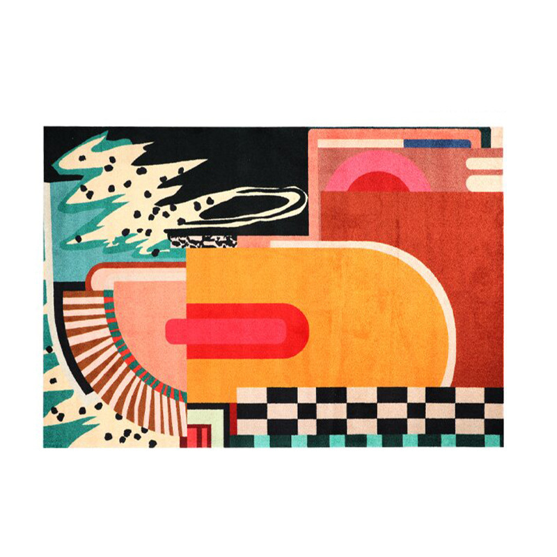 Dopamine Art Abstract Bedroom Living Room Carpet Bedside Rug Coffee Table Rug High-end Colorful Faux Cashmere Home Carpet