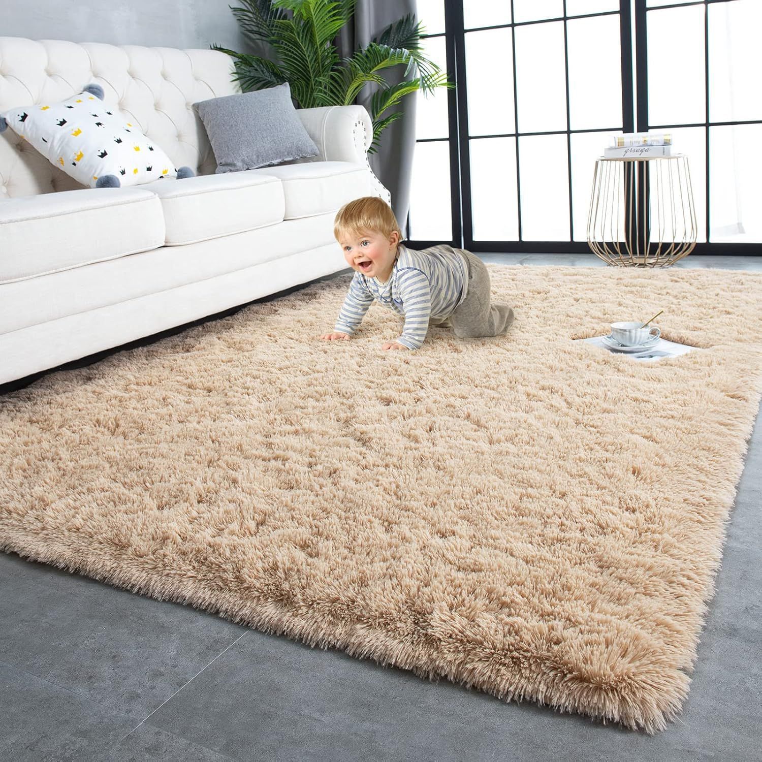 Plush Living Room Carpet Bedroom Bedside Rug Coffee Table Rug Room Under Bed Fleece Floor Mat