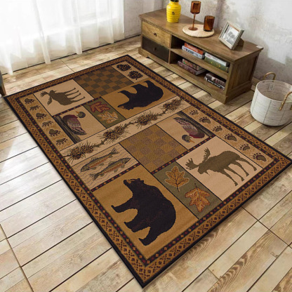 Rugava Vintage American Ethnic Style Home Living Room Sofa Coffee Table Bedroom Bedside Rug Balcony Non-Slip Rug