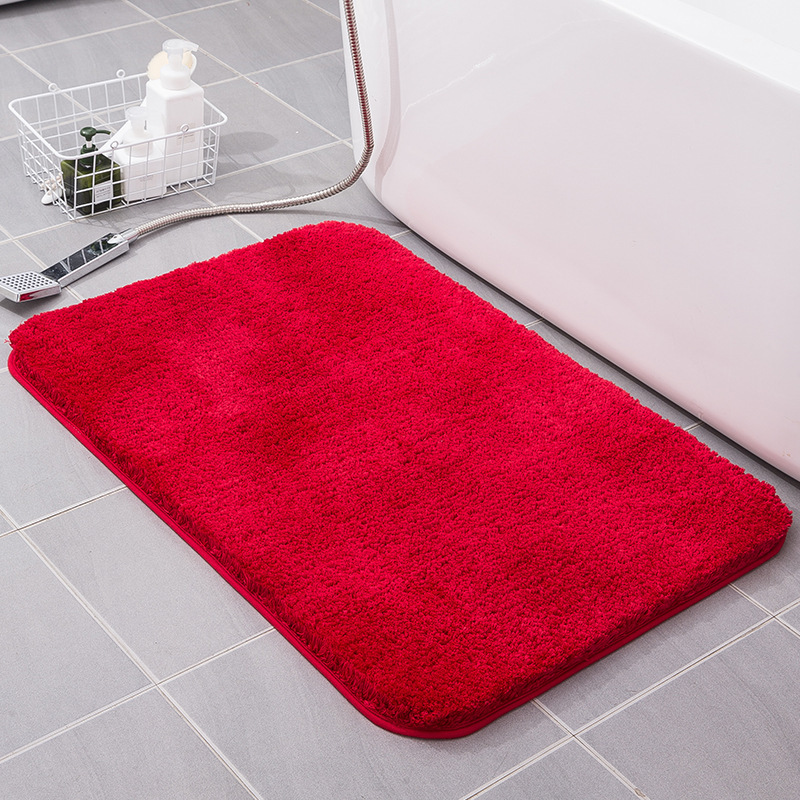 Plush Absorbent Bath Mat Non-Slip Thickened Home Kitchen Bathroom Toilet Doorway Carpet